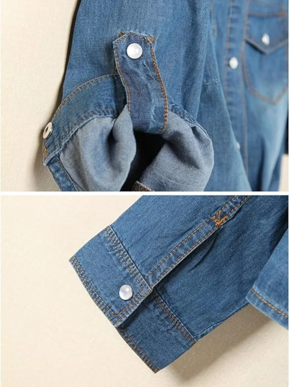 Women's Blue Denim Tie-Front Shirt - Picture 2 of 3